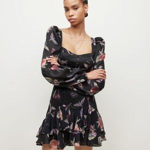 RIA SILK LINEN-BLEND SOLEIL SKIRT